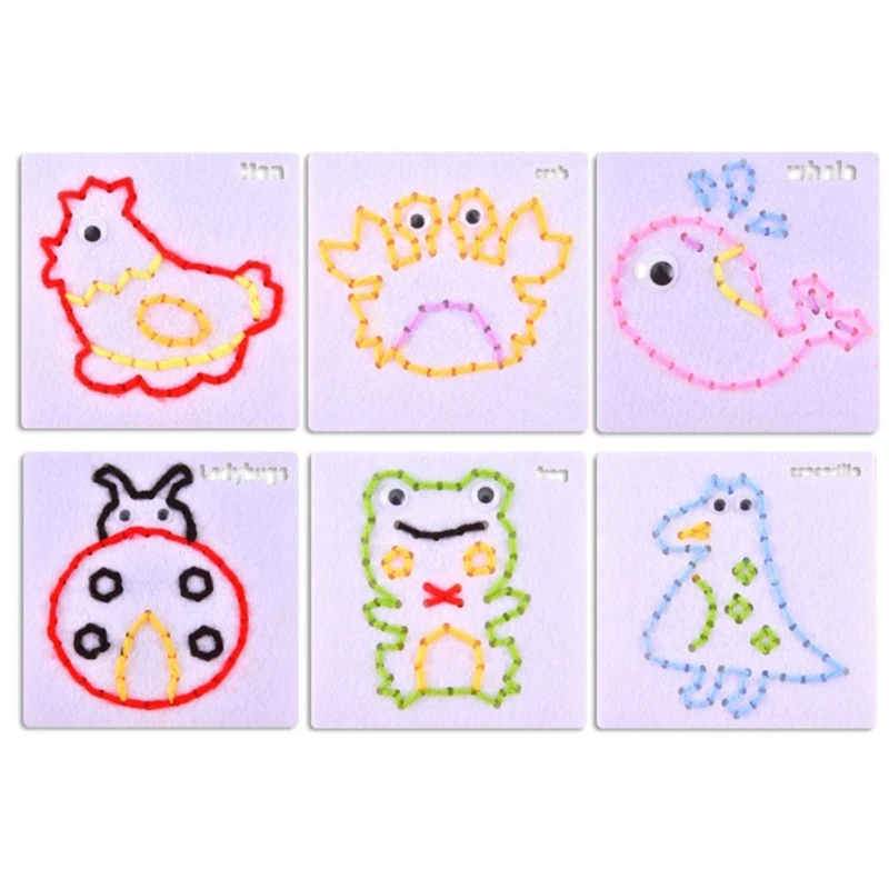 Y4QA Safe Threading They They Craft Project เย็บผ้าปักของเล่นเด็กวัยหัดเดินเรียนรู้ก่อนการเรียนรู้ของเล่นก่อน