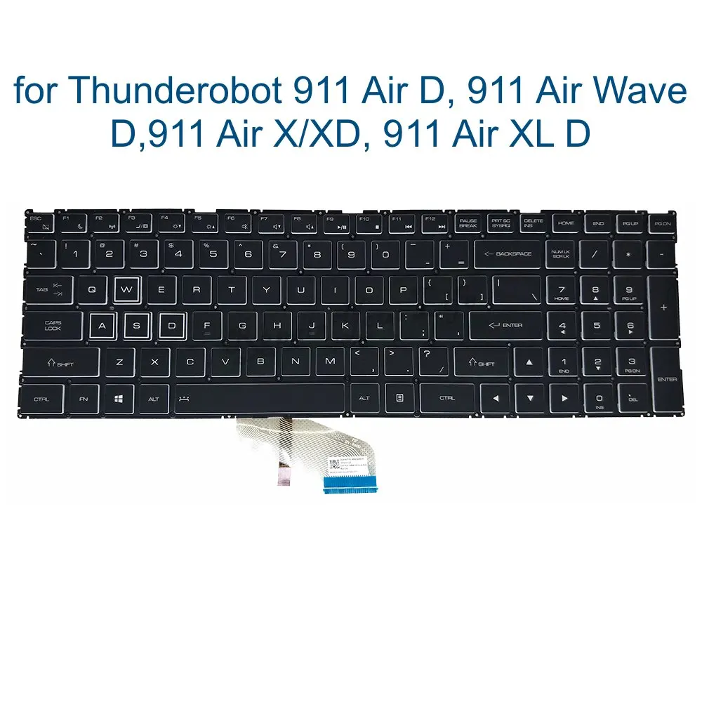 

US Russian Spanish Backlit Keyboard for Thunderobot 911 Air D Wave D, 911 Air X XD XL XS X Wild Hunter D AENL5700010 AENL5P00010