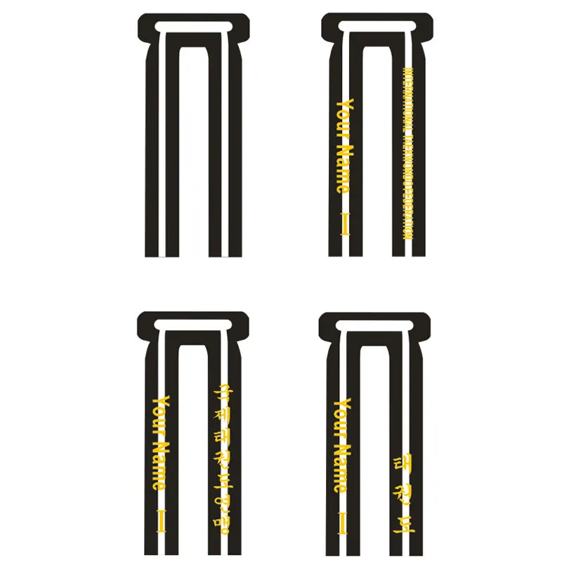 

ITF Taekwondo Black Belt Embroidery Custom Junior Competition Black Belt with Full White Stripe 5cm wide 160cm to 240cm