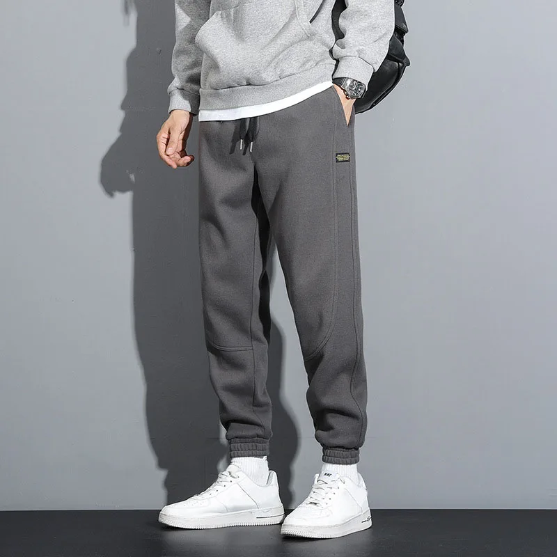 Pantalon de sport décontracté à taille élastique pour hommes, pantalon de survêtement de jogging, pantalon de course, pantalon d'entraînement, salle de sport, fitness, document solide, FJM, automne, hiver