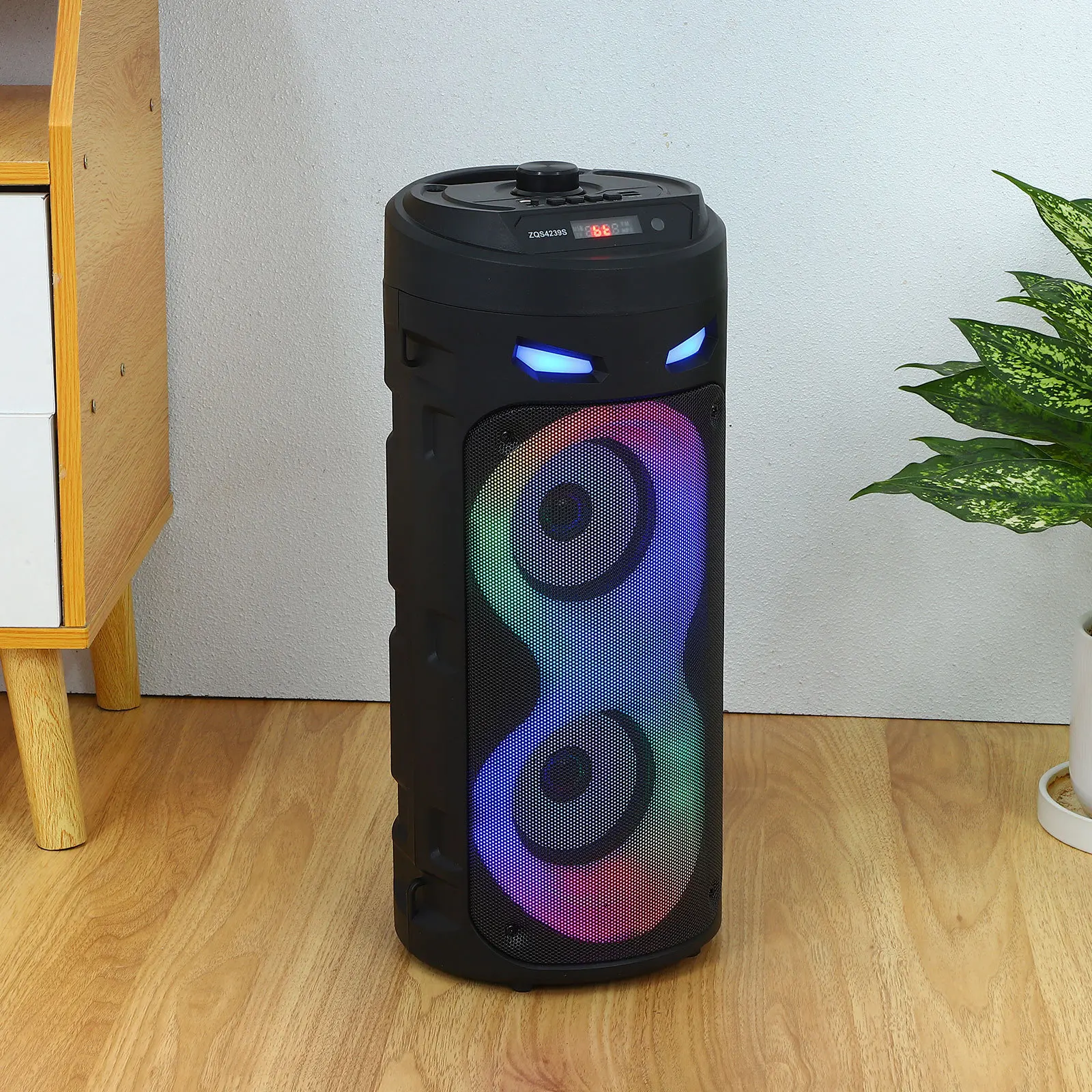 

1Set Portable Speaker Colorful LED Lights Subwoofer Portable Pa Speaker Outdoor Party Car Audio System Car Subwoofer