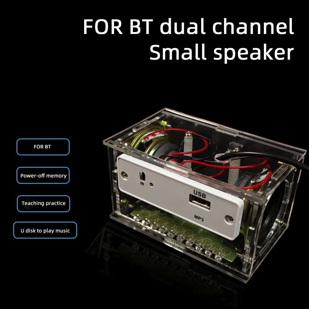 White DIY Electronic Kit Bluetooth Speaker Electronics DIY Soldering Project Kit Teaching Practice Bluetooth Stereo Speaker