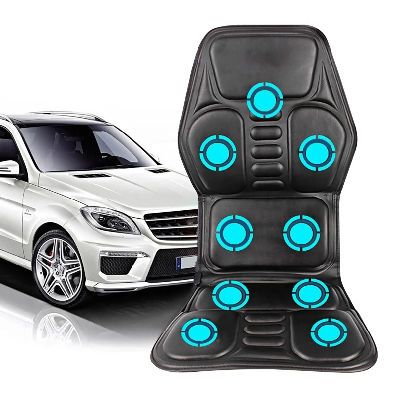 Heating Seat Cushion Adjustabl Lumbar Airbag Back Massage Chair Cushion for Men Women Home Office Car Use with Cigarette Lighter