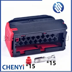 15 Pin Automotive waterproof connector Automobile Headlamp Plug 1801325-1 1801326-1 For Citroen C5 Peugeot 206 307 408