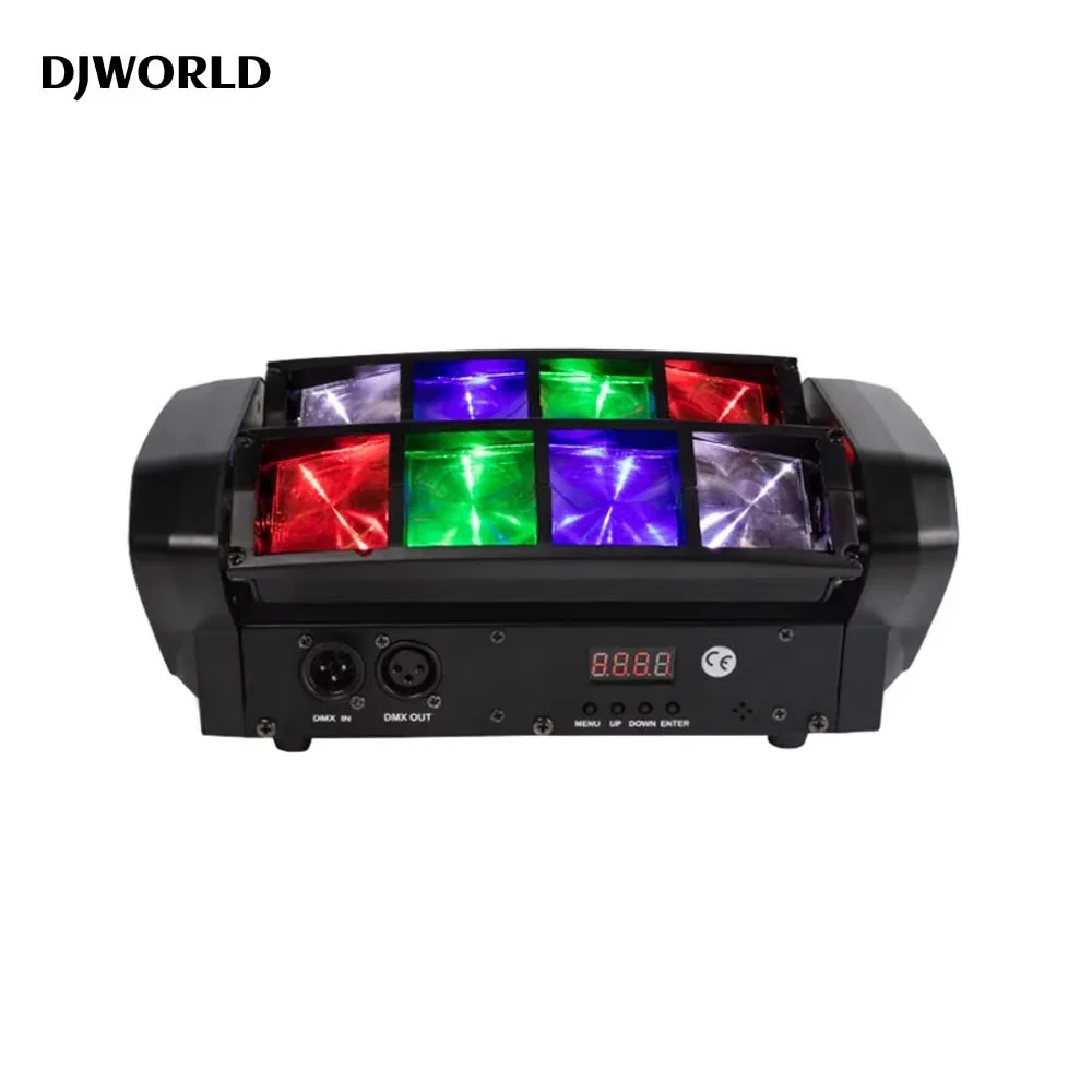 DJWORLD LED 8x6w 4in1 8 Eyes Spider Soundlights RGBW Beam Moving Head Bar Nightclub Karaoke Commercial Stage DMX DJ Disco Lights