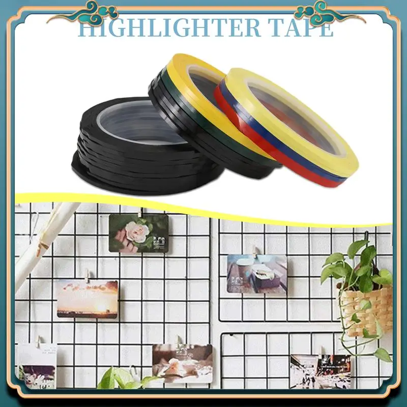 (신제품)-24롤 화이트보드용 얇은 테이프 216피트/롤 1/8인치 아트 그래픽 차트 그리드 전기 테이프 드라이 이레이즈 테이프, 6가지 색상