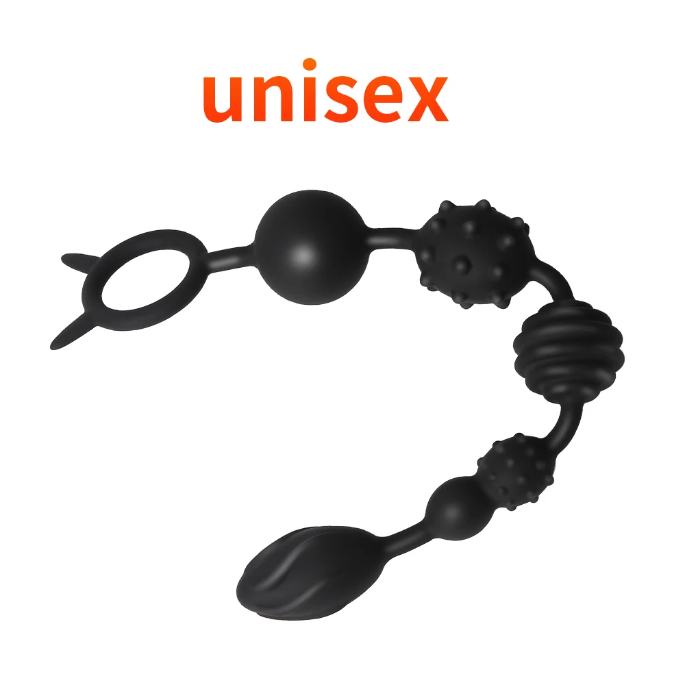 Anal Bead Silicone Butt Vaginal Plug Ring for Men Women Anal Chain with 6 Balls Adults Erotic Sex Toys Prostate Massage