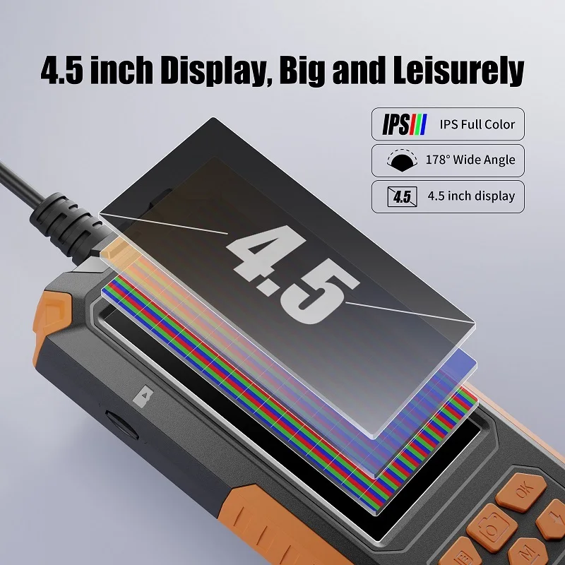 

4.5inch IPS Screen 2MP 1080P Triple Lens Industrial Endoscope Camera Otoscope CMOS Borescope Inspection Digital Microscope
