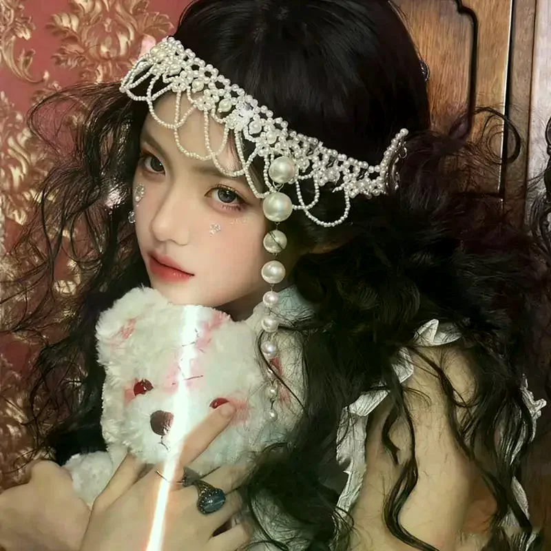 

Elegant Pearl Bridal Headwear Beaded French Headdress for Wedding Special Occasion Prom Accessories
