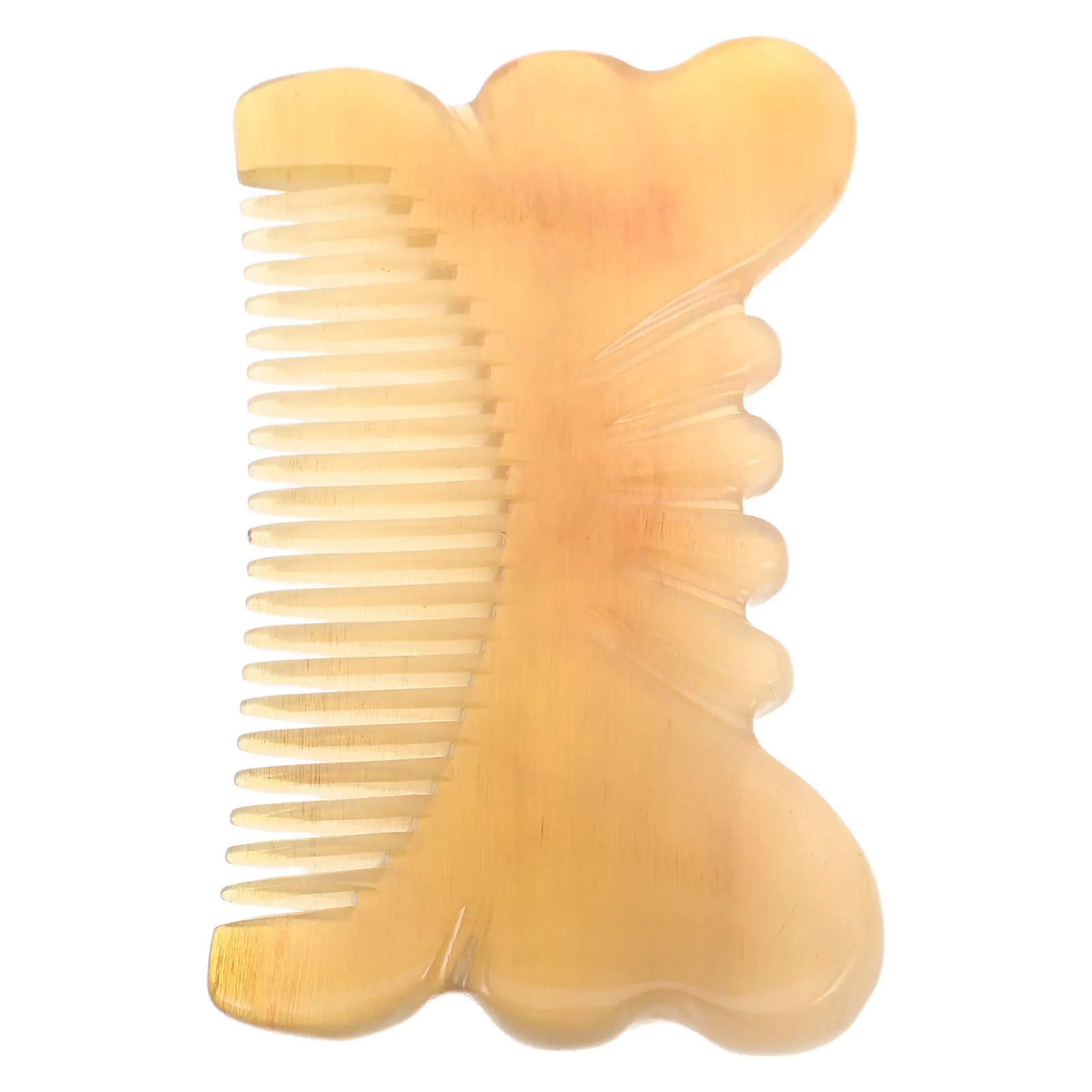 

Natural Horn Butterfly Hair Comb Handmade Wide Tooth Polished Scalp Massage Tool Thick Durable Hair Care for Women