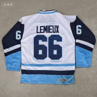 تي شيرت رجالي بدلة تدريب قميص رياضي أمريكي ريترو هوكي الجليد جيرسي 66 ماريو Lemieux ثلاثية الأبعاد جيرسي الرجال تي شيرت بأكمام طويلة #6