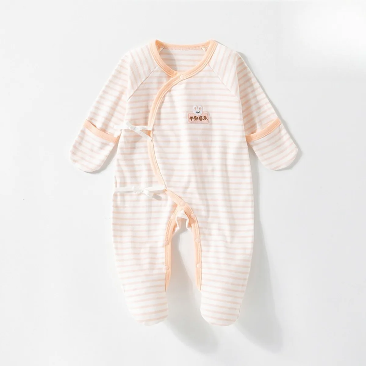 

Newborns Spring Fall Footed Jumpsuit 0-6month Baby Girl Boy Pure Cotton Stripled Romper Infant Cute Comfortable Outdoor Babygro