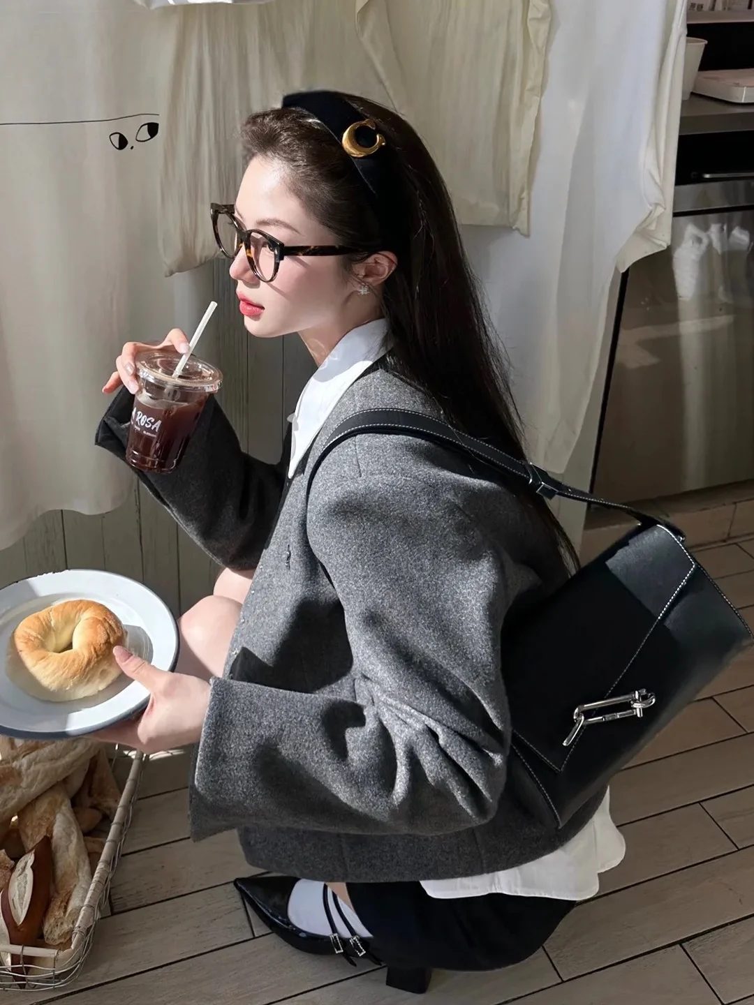 Korean Sle ort ey Jaet Women's Early Autumn Faionable Unique Beautiful Coat Top for Small Figures 2025 New Arrival