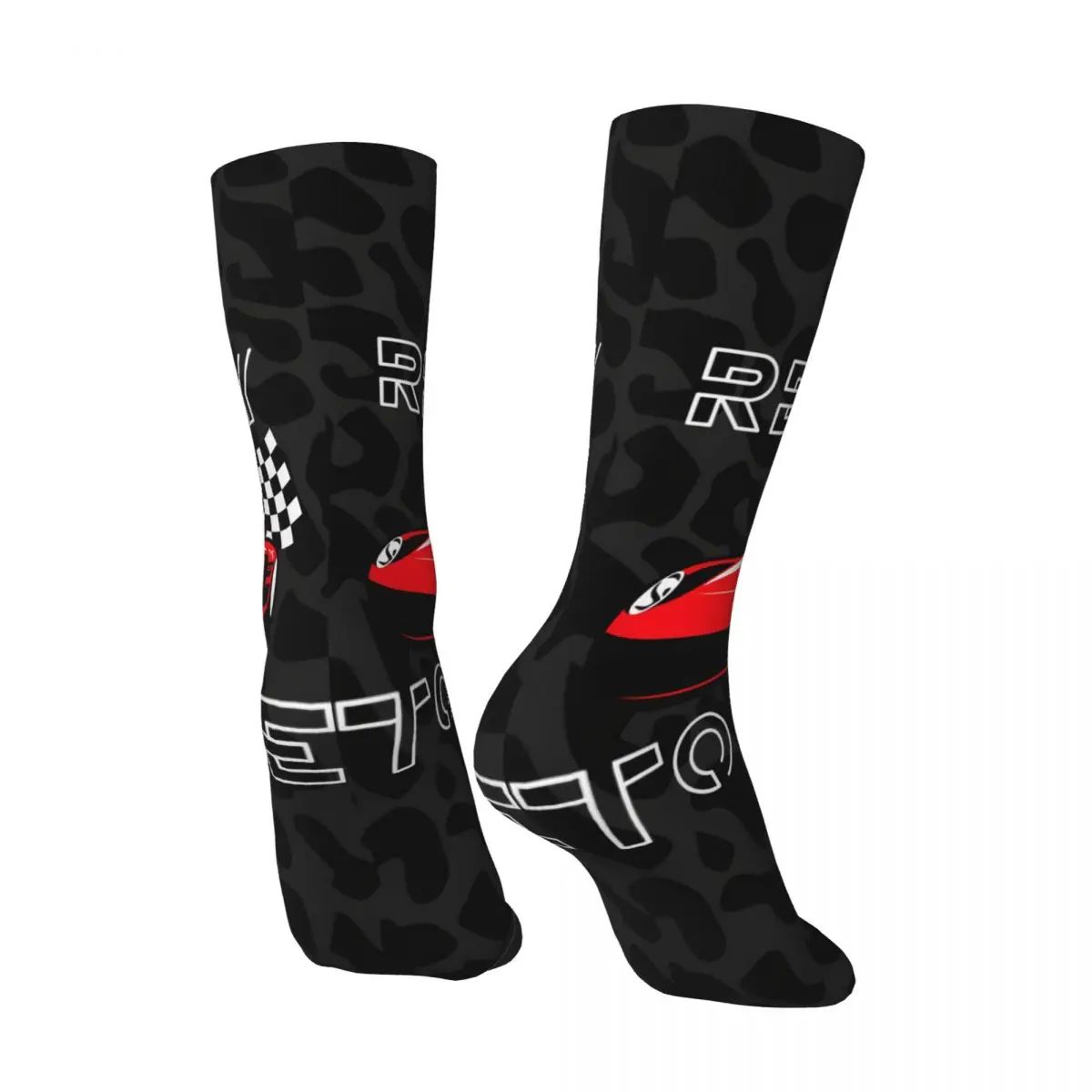 Crazy compression Themed Sock for Men Vintage Ready To Race Quality Pattern Crew Sock Novelty