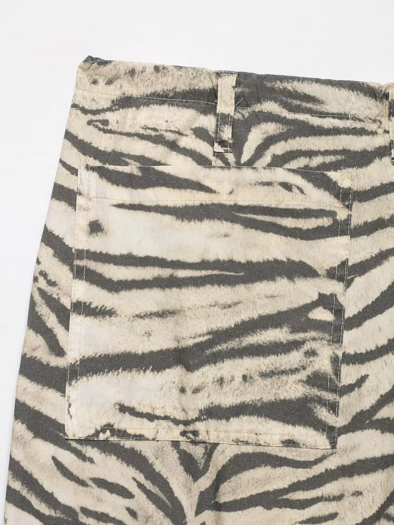 Modische Vintage Leoparden-Hose für Damen, Lässige Weite Hose mit Schnürung und Taschen, Sommer-Herbst Neuheit – Detail 14