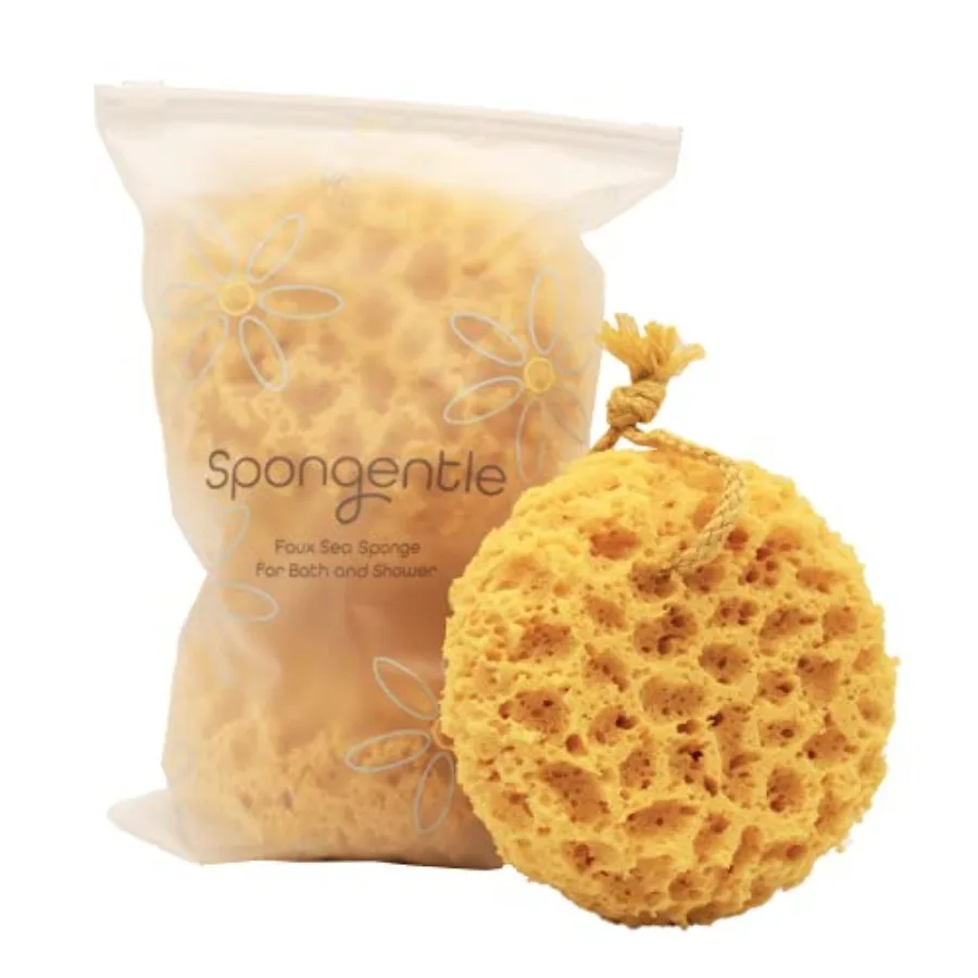 Spongentle Loofah Sponge for Shower and Bathing, Bath Sponge with Dual Texture, Shower Pouf for Gentle and Deep Exfoliation, La