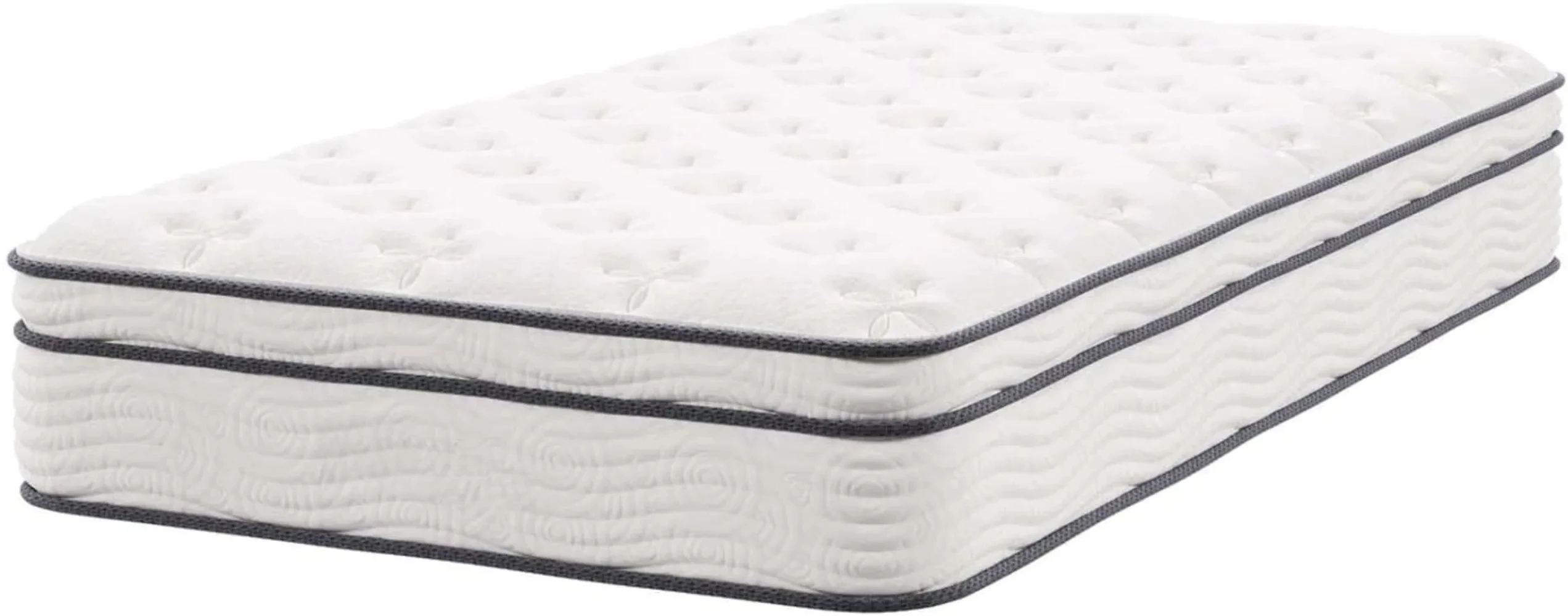 

10” Innerspring and Memory Foam Twin Mattress With Individually Encased Coils, Breathable, Pressure Relief, Fire Retardant