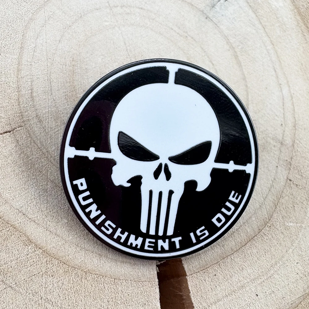 Punisher-Ghost Rider-broche esmaltado, cráneo, castigo está debido, cruces, Pin de solapa, recuerdo, regalo para seguidores, insignia, colección de accesorios