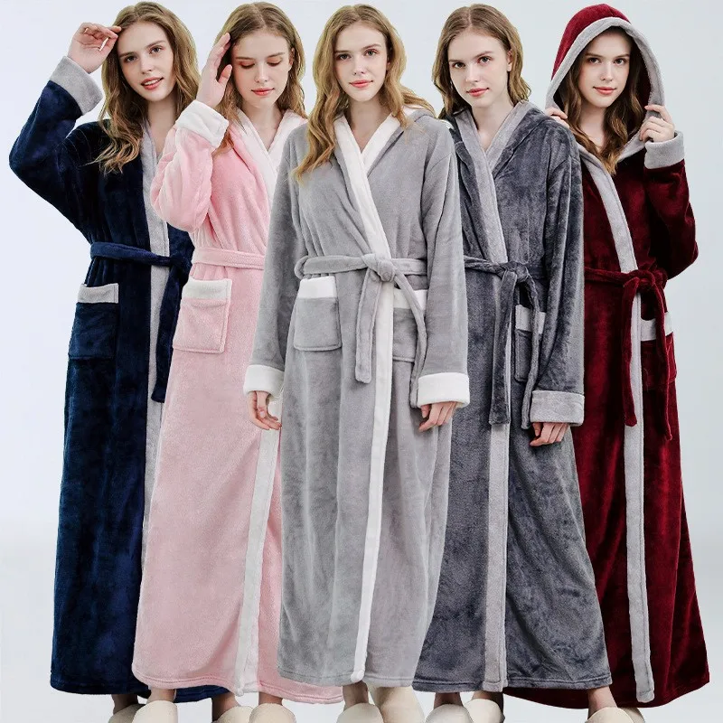 New In Autumn Winter Soft Nightdress Ladies Flannel Long Thick Nightgown Plus Size Comfortable Pajamas  Warm Sleepwear