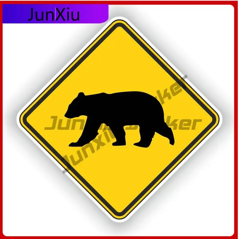 

Bear Warning Sticker Funny Cool Unique Helmet Truck Waterproof Exterior Parts Vinyl Decal For Car Truck SUV Window Bumper Laptop