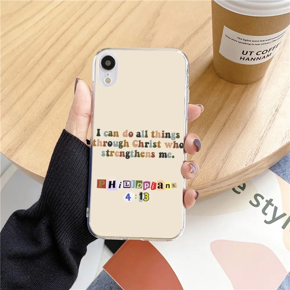 Verse Of The Christian Bible Jesus Phone Case For Iphone 15 11 13 14 Pro Max 7 8Plus X Xr Xs Max Se2020 12mini Transparent Cover