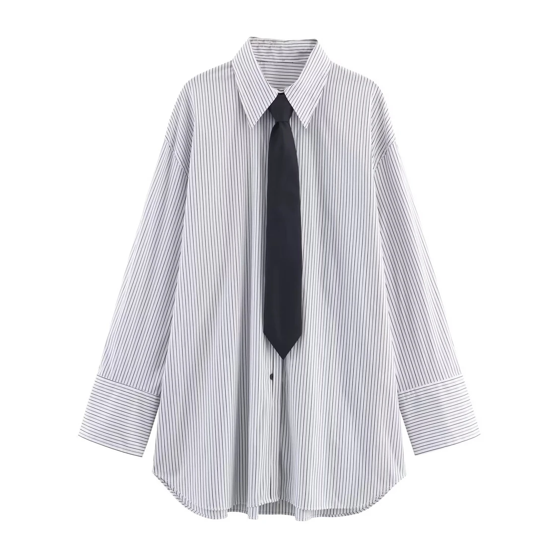 Women's Relaxed Fit Tie-Detail Shirt Youthful Ageless Everyday Street Style Casual Fashion