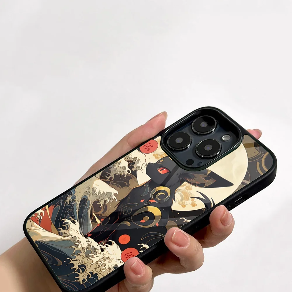 Art P-Pokemon Ukiyoe Phone Case For IPhone 11 12 13 14 15 16 Plus Pro Max Mirror Acrylic PC TPU Cover