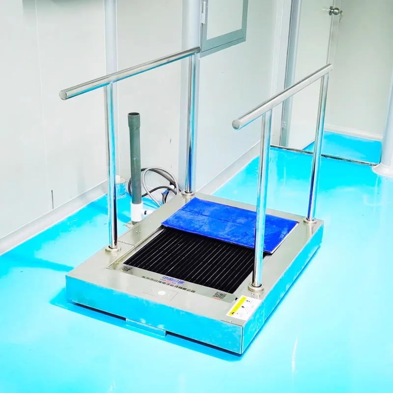 آلة تنظيف النعل، فرشاة الأحذية عند المدخل، تنظيف وتطهير ورشة عمل أوتوماتيكية بالكامل خالية من الغبار، شاشة ذكية