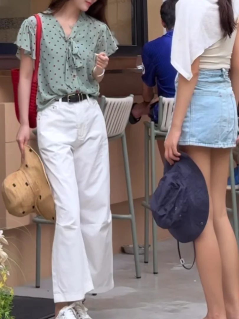 

Летние повседневные широкие джинсы с высокой талией, женские свободные универсальные хлопковые джинсовые брюки с завышенной талией от Baixue, рекомендуется