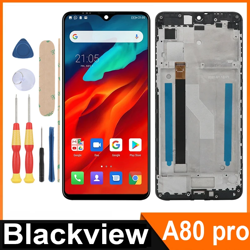 Wyświetlacz LCD FHD+ 6.49 cala + ekran dotykowy + ramka do Blackview A80 Pro A80 Plus