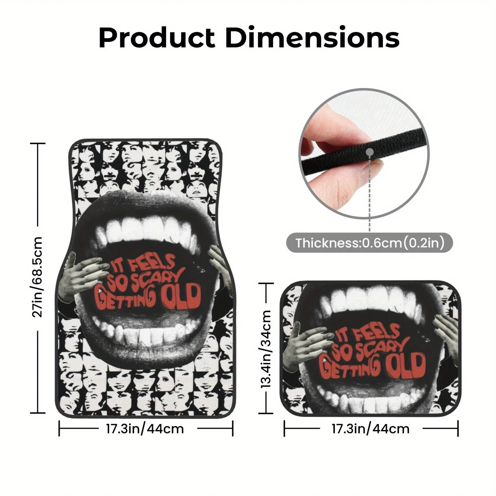 Set Of 4 - American Style Patterned Universal Car Floor Mats, Made Of High-Density Polyester Fiber That Is Durable And Easy To C