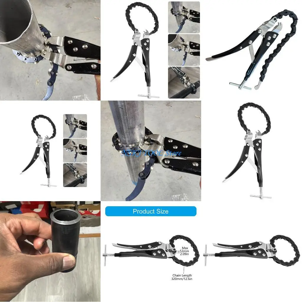 

L8RC Easy to Use Tailpipe Cutter Pipe Cutting Tool with Adjustable Chain Comfortable grip for Metal PVC Pipes Smooth Operation