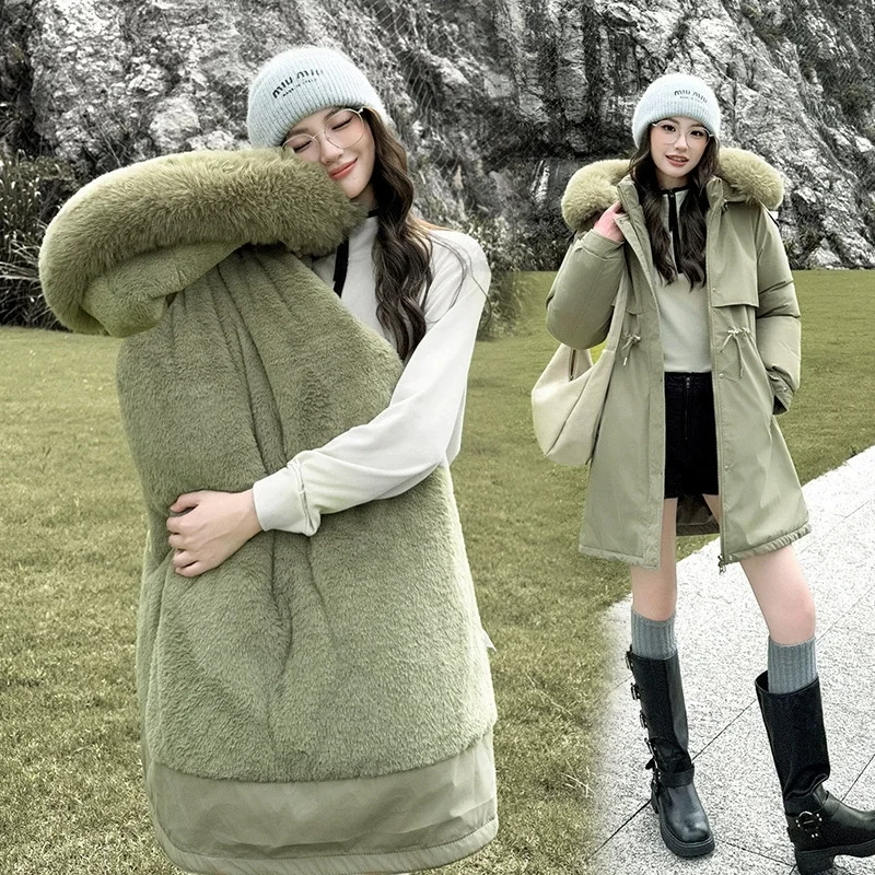 

Новая женская зимняя куртка 2026 года: утепленное хлопковое пальто, модное, тонкое, теплое, с капюшоном, повседневное, длинное, на хлопковом наполнителе