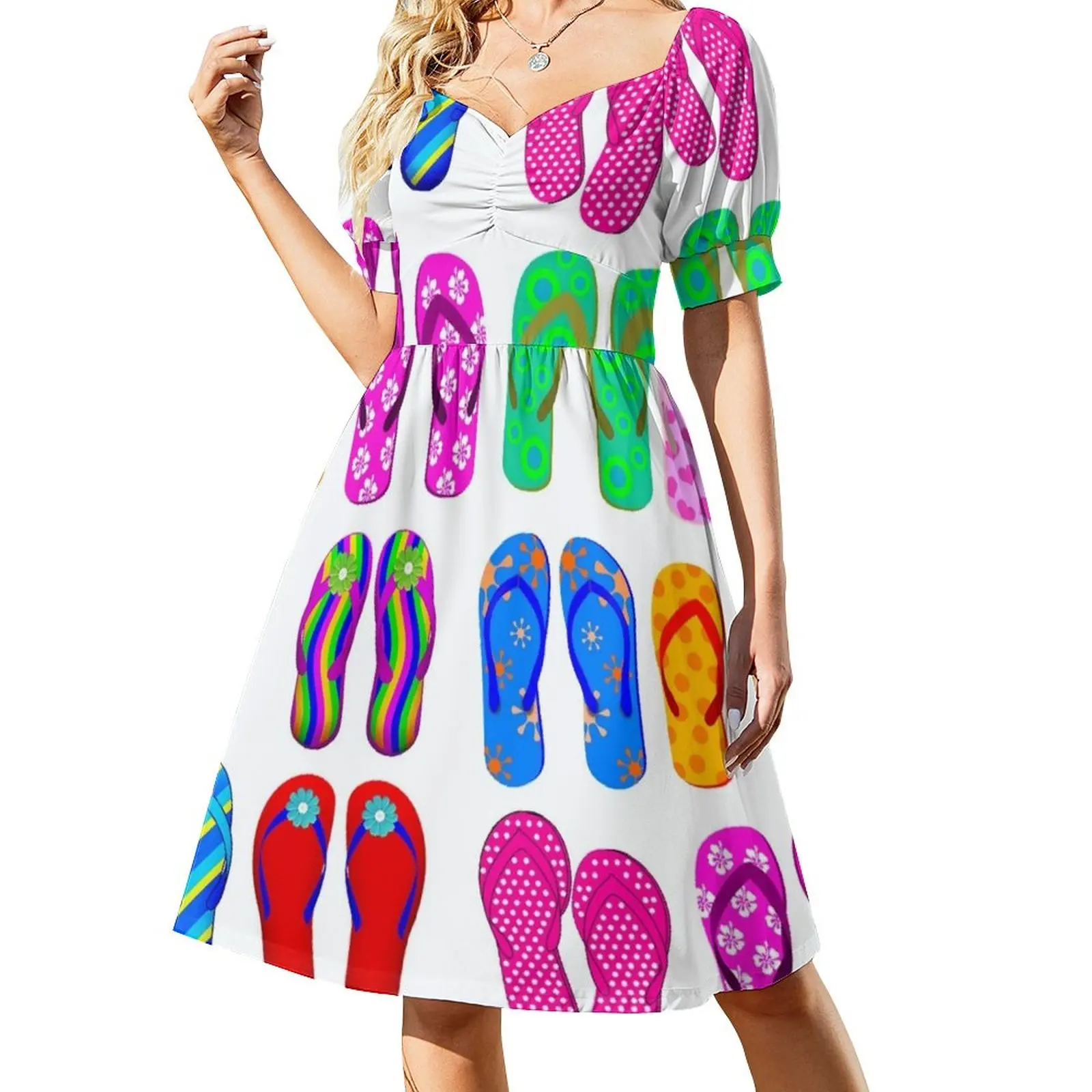 

Summer Flip-flops Sleeveless Dress women dresses Female dress