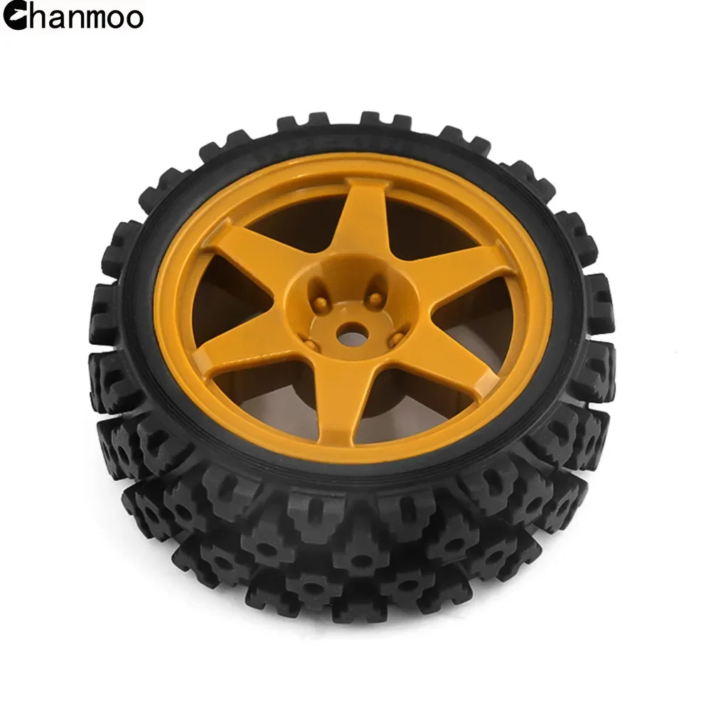 Chanmoo 1/10 RC Racing Car Wheels Rally Tyre & On Road Tires 12mm Hex for Tamiya XV01 XV02 TA06 TT01 TT02 PTG2 144001 A959 HPI