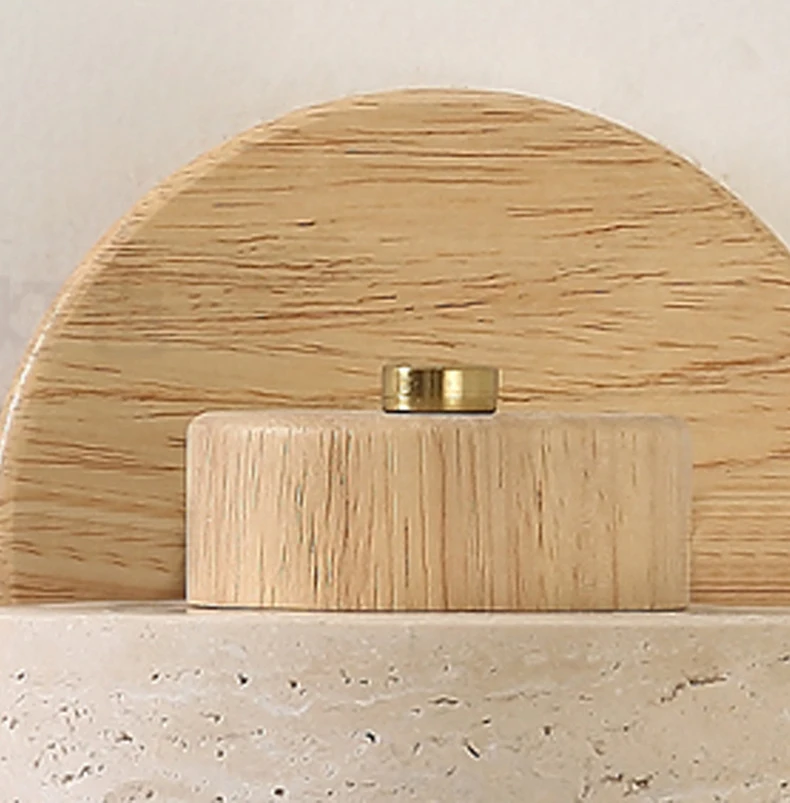 Real Stone Wall Lamp G9 Bulb Wood Base