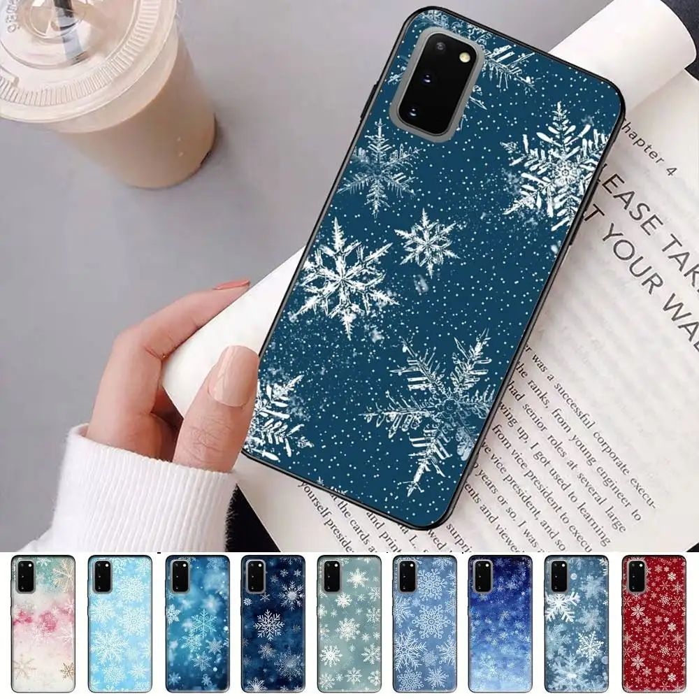 

Snowflake Winter White Snow Christmas Phone Case For Samsung S 24 Fe 25 Ultra Plus 20 Lite 21 30 22 23 24 22 Ultra 5G Fundas