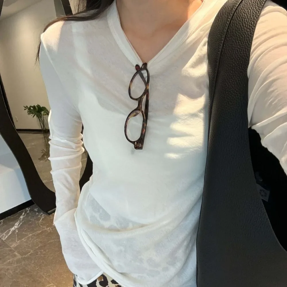 Comfortable Three Colors Slim Fit Loose Hem Bottom Shirt T-Shirt Women Tops