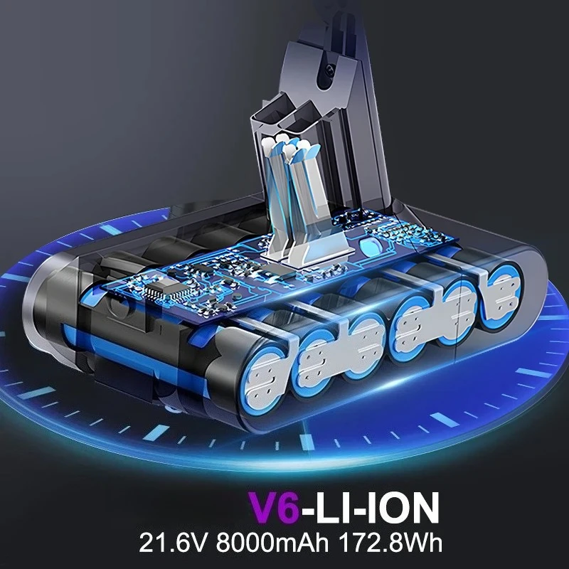 For Dyson V6 V7 V8 V10 V11 Vacuum Cleaner Battery Replacement, 6000/8000/9800/12800mAh Original Compatible Long Lasting Power
