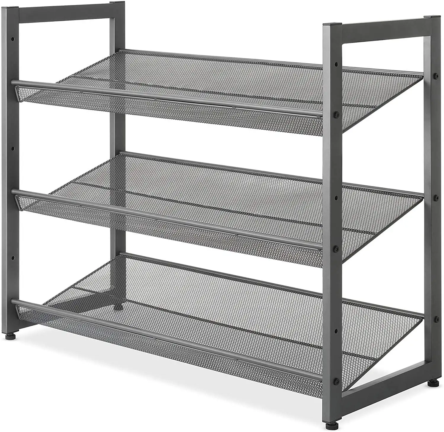 

3-Tier Stacking 12 Pair Shoe Rack, Steel, Gray