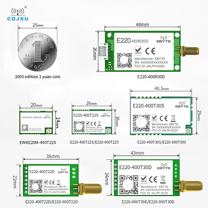 وحدة LLCC68 LoRa 868/915/433 ميجا هرتز 22/30dBm 5km10km RSSI COJXU E220-T سلسلة مراقبة الطوابع ثقب جهاز إرسال واستقبال لاسلكي #2