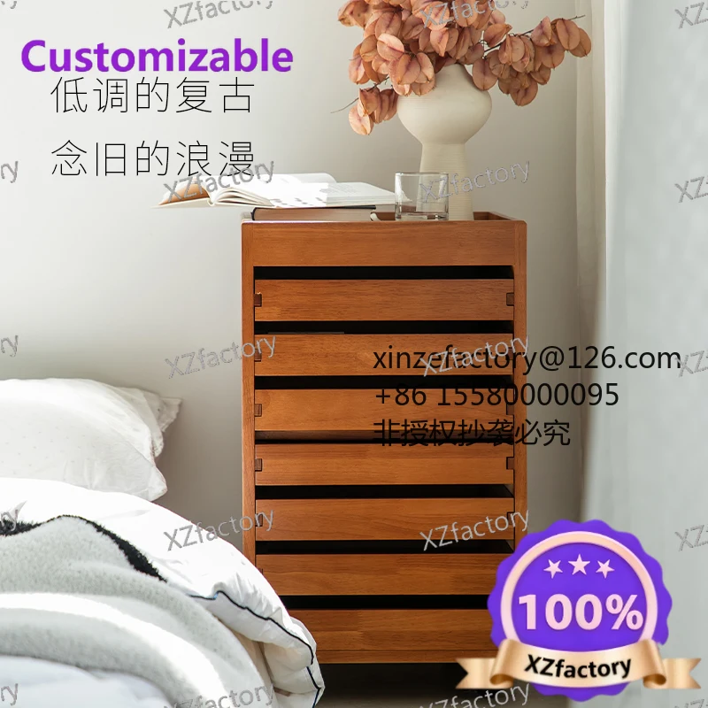 Factory Direct 2026 Top RatedNordic solid wood simple drawer file cabinet office study removable stationery storage