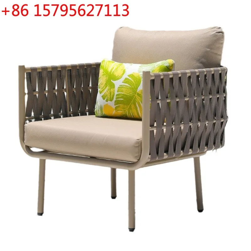 

Outdoor villa courtyard waterproof and sunscreen rattan sofa hotel garden open-air outdoor woven sofa coffee table combination