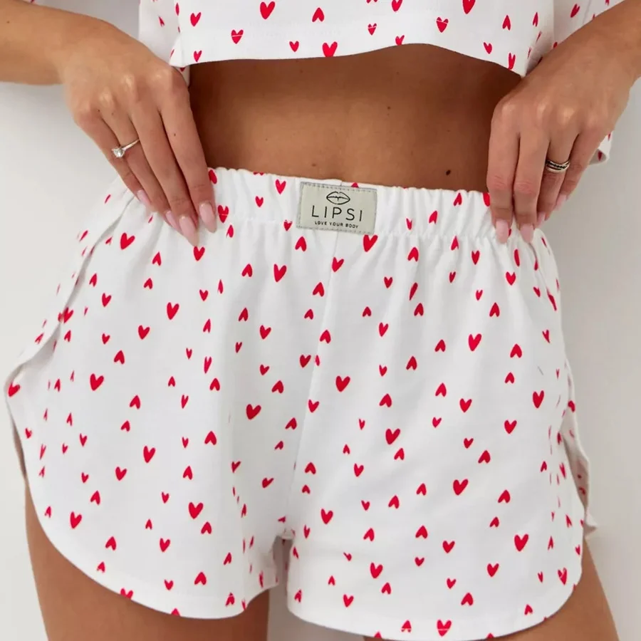 

Cotton ort Sve ort Pants Casual Home Clothes Two-Piece Set Can Be Worn outside Hot Selling Cross-Border Love Print