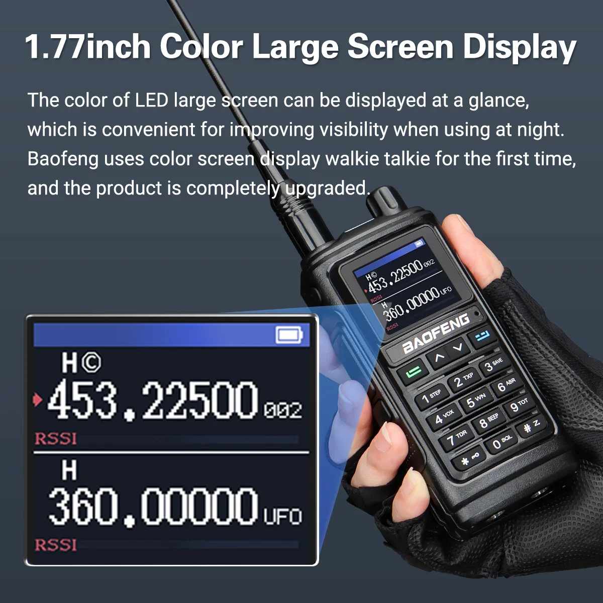 Baofeng UV-17E Airband Walkie-Talkie Drahtlose Kopierfrequenz Langstrecken-Typ-C NOAA AM Tragbares UV-5R Ham-Funkgerät – Detail 24
