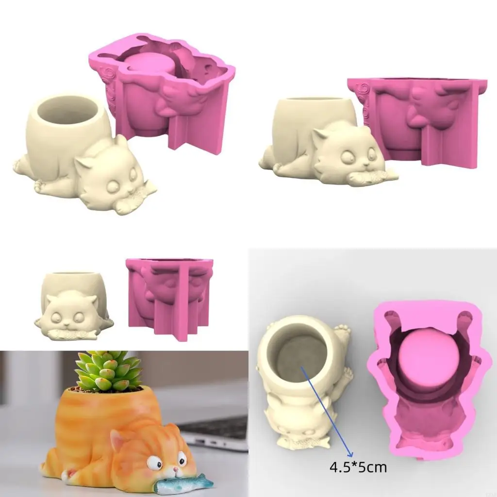 

Y3ne крепкие силиконовые кошки цветочные горшки для персонализированной смолы ремесла и подарки