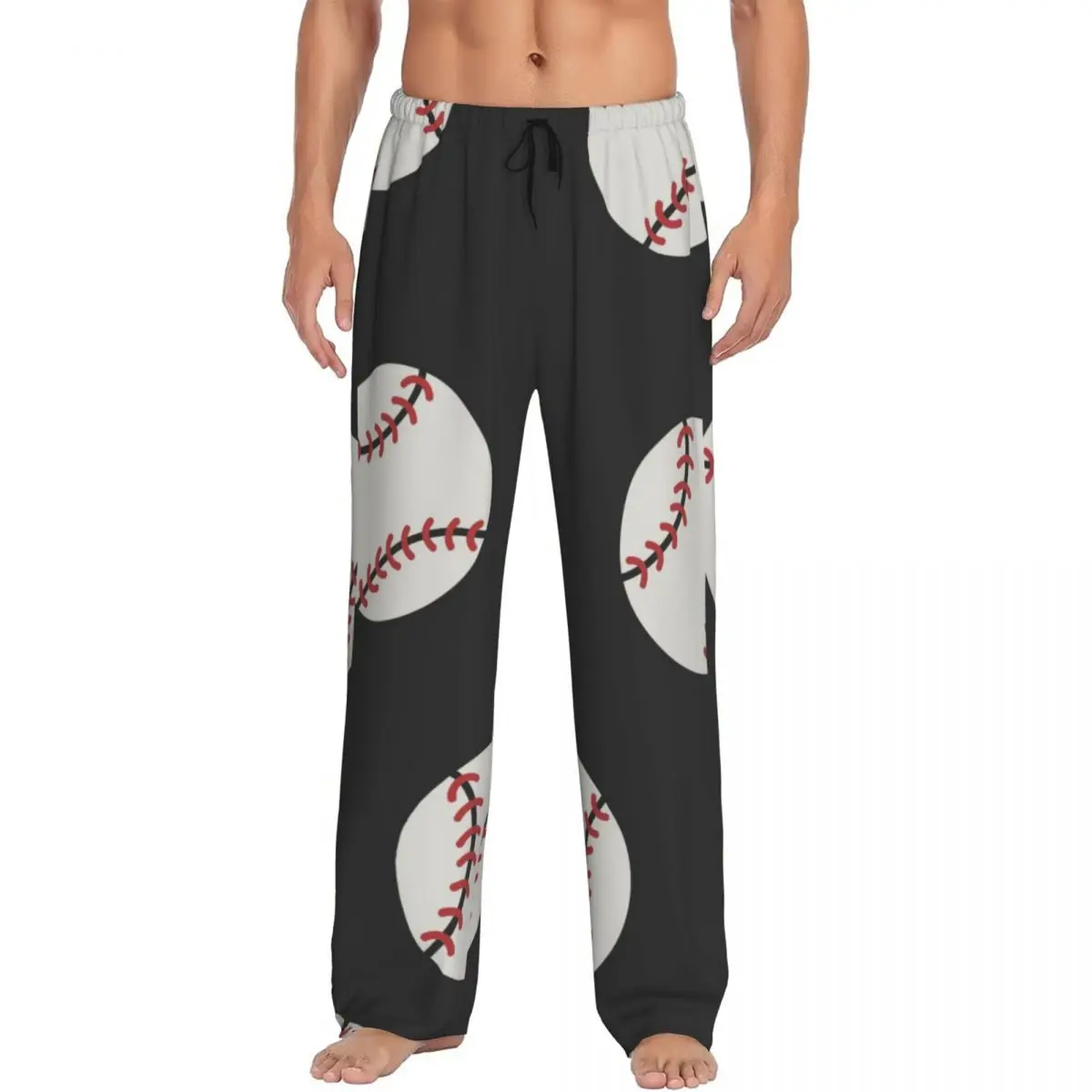 Calça de pijama de beisebol masculino, calça lounge, calça para dormir, 2