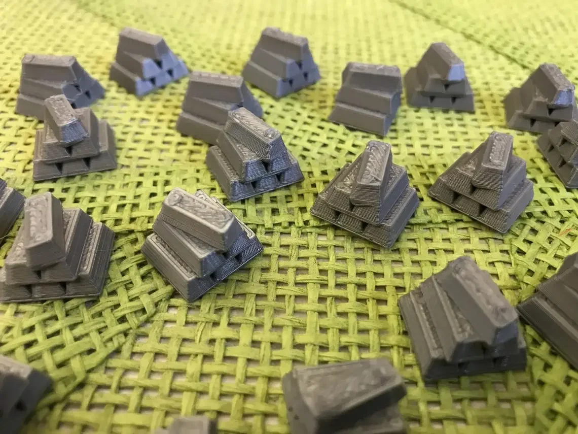 3D print TRPG board game Resources token Brick Grain Lumber wood iron Ore Wool building kits