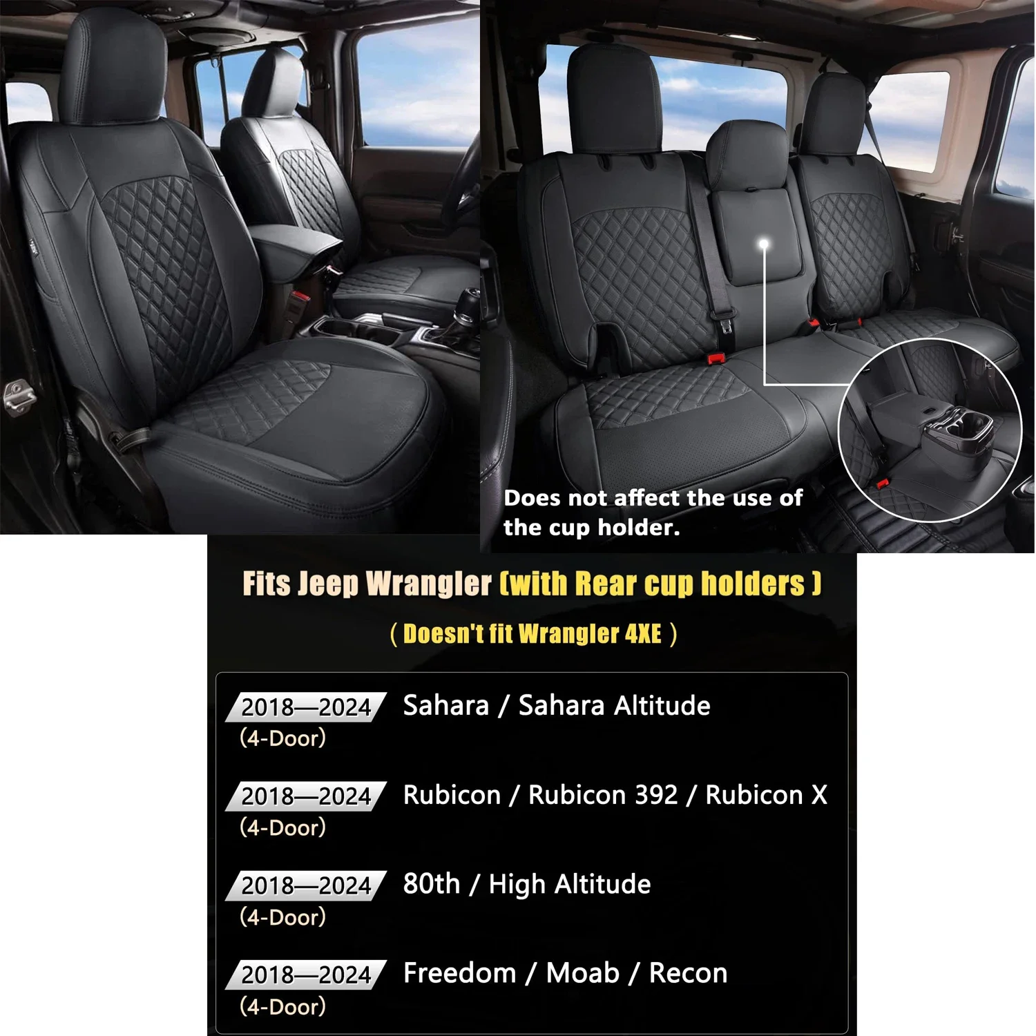 Autositzbezug für Jeep Wrangler Unlimited JL 4-Türer 2018 2019 2020 2021 2022 2023 2024 Wrangler Unlimited Schutzkissen – Detail 10