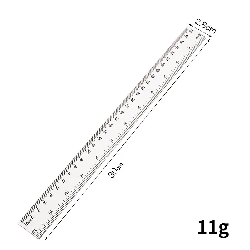 15/20/30cm Transparent Plastic Ruler Blue Color Simple Style Portable Tool Cute for Student School & Office Stationery